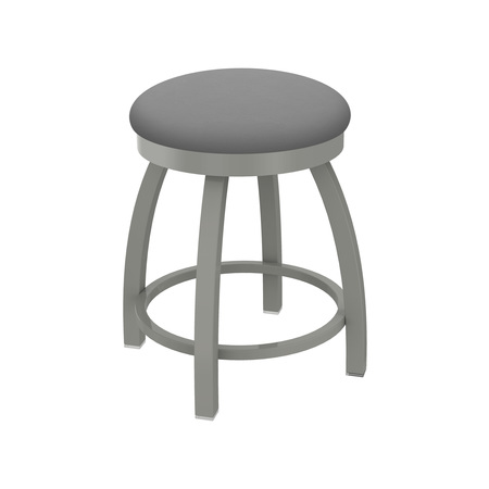 HOLLAND BAR STOOL CO 18" Swivel Vanity Stool, Nickel Finish, Canter Grey Seat 80218AN007